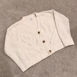 Hippie Rose Cozy Cream Chenille Cardigan